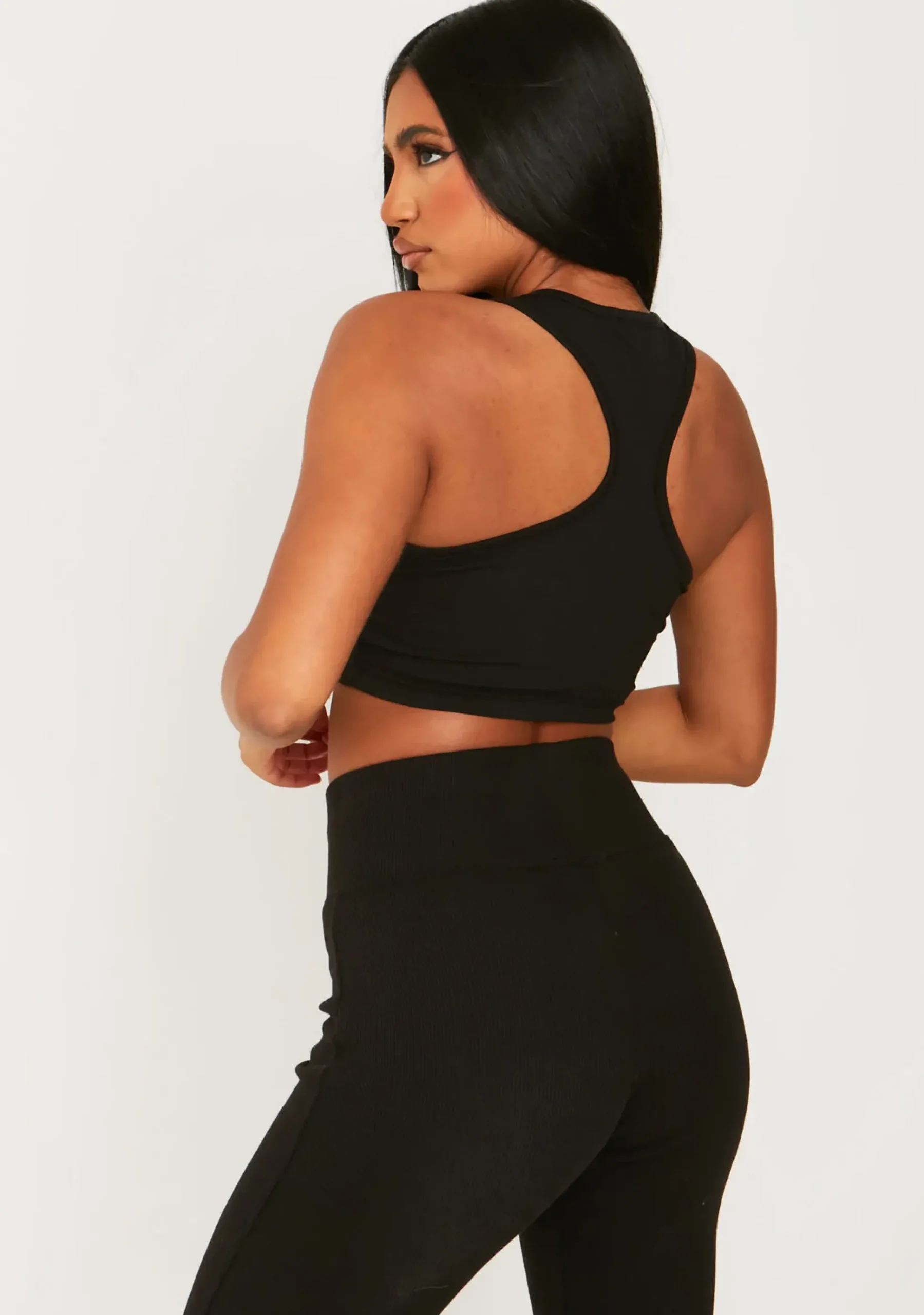 Aaliyah Black Missy Tab Detail Jersey Racer Top^Missy Empire Best Sale