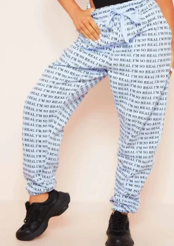 Cheap Adele Blue I'M Real Slogan Joggers Women Loungewear