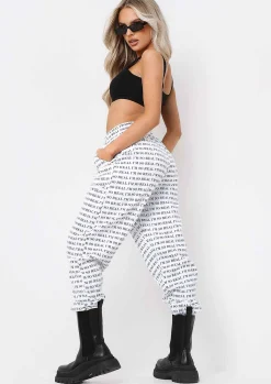 Fashion Adele White I'M Real Slogan Joggers Women Loungewear