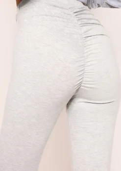 Cheap Alaya Grey Ruched Bum Thick Jersey Leggings Women Loungewear