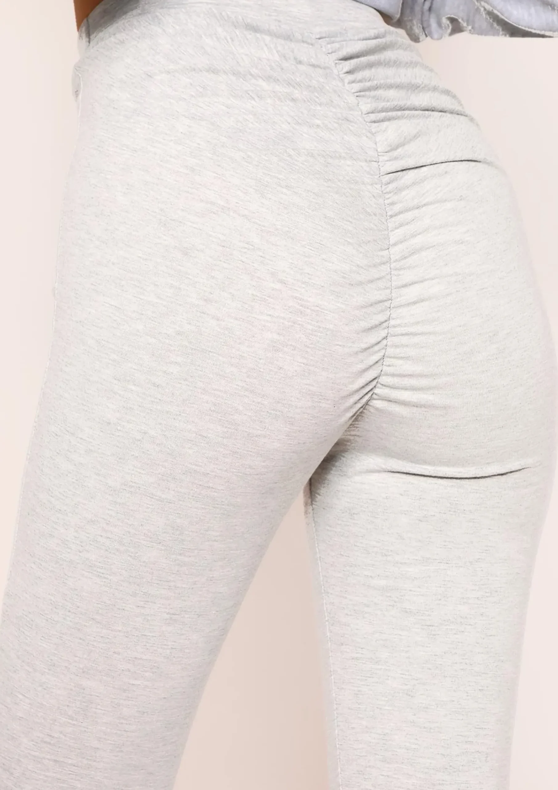 Cheap Alaya Grey Ruched Bum Thick Jersey Leggings Women Loungewear