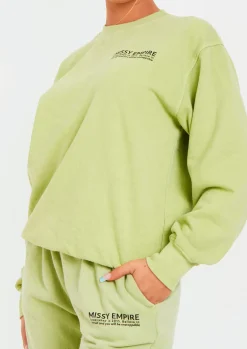 Hot Alesha Lime Text Oversized Sweatshirt Women Loungewear
