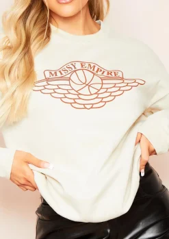 Online Alia Sand Wing Slogan Oversized Sweatshirt Women Loungewear