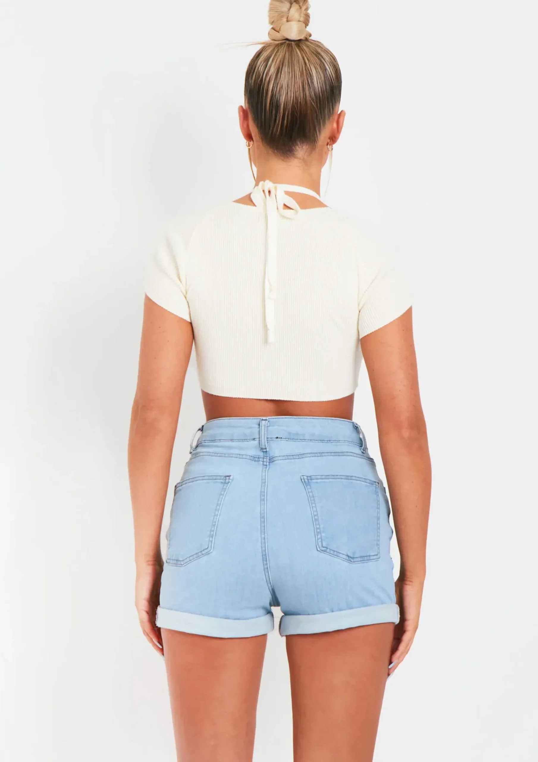 Best Sale Alma Denim Light Wash Shorts Women Shorts