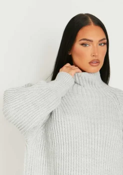 Cheap Amie Grey Chunky Knit Jumper Dress Women Dresses