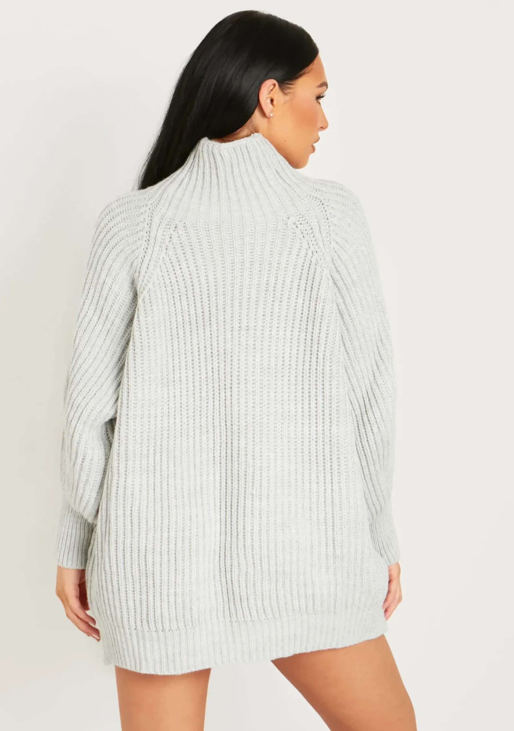 Cheap Amie Grey Chunky Knit Jumper Dress Women Dresses