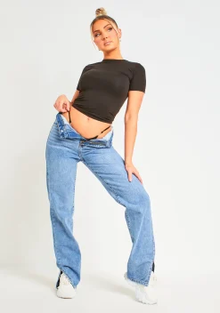 Amira Black Premium Sculpt Tee^Missy Empire Cheap