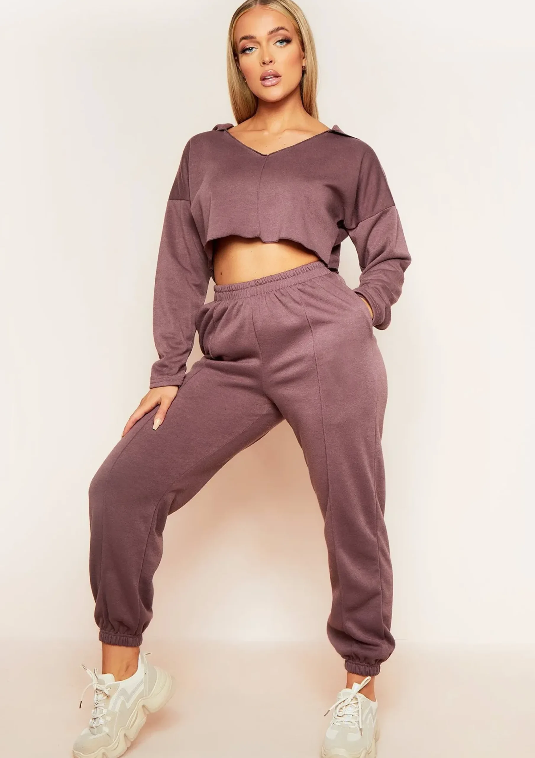 Discount Anna Mocha Seam Detail Joggers Women Tracksuits