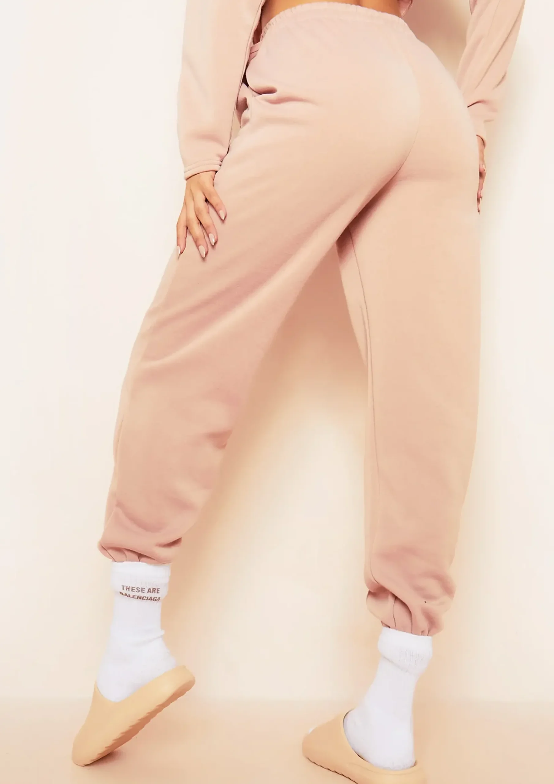 Anna Beige Seam Detail Joggers^Missy Empire Best