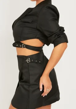 Anna Black Utility Wrap Mini Skirt^Missy Empire Sale