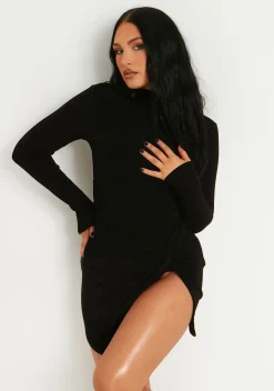 Outlet Annya Black Extreme Thigh Split Backless Mini Dress Women Dresses