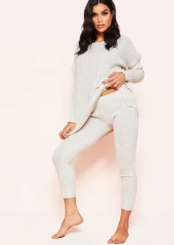 Online Anya Beige Knit Jumper Loungewear Set Women Loungewear