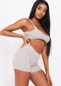 Online Arden Oat Knit Ribbed Shorts Women Shorts