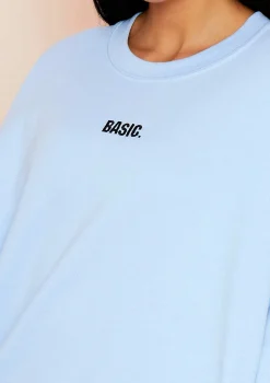 Flash Sale Ariana Blue Basic Slogan Oversized Sweatshirt Women Loungewear