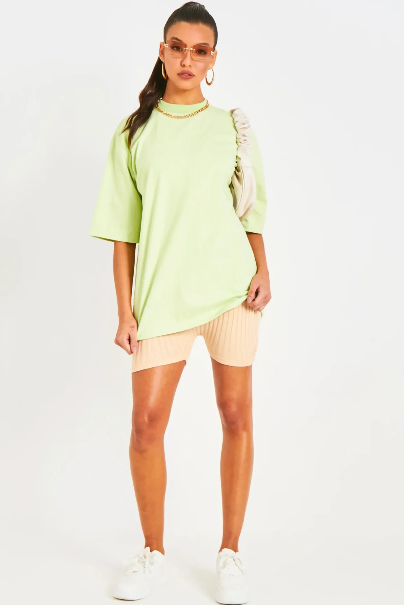 Ariel Lime Miami Slogan Oversized T-Shirt^Missy Empire Online