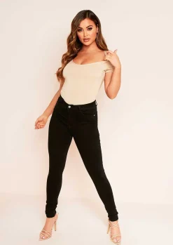 Arna Denim 5 Pocket Black Wash Skinny Jeans^Missy Empire Cheap