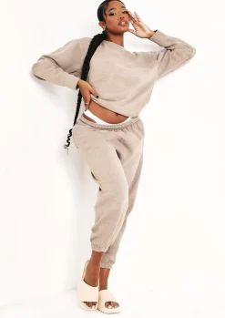 Outlet Ashley Beige Washed Oversized Sweatshirt Women Loungewear