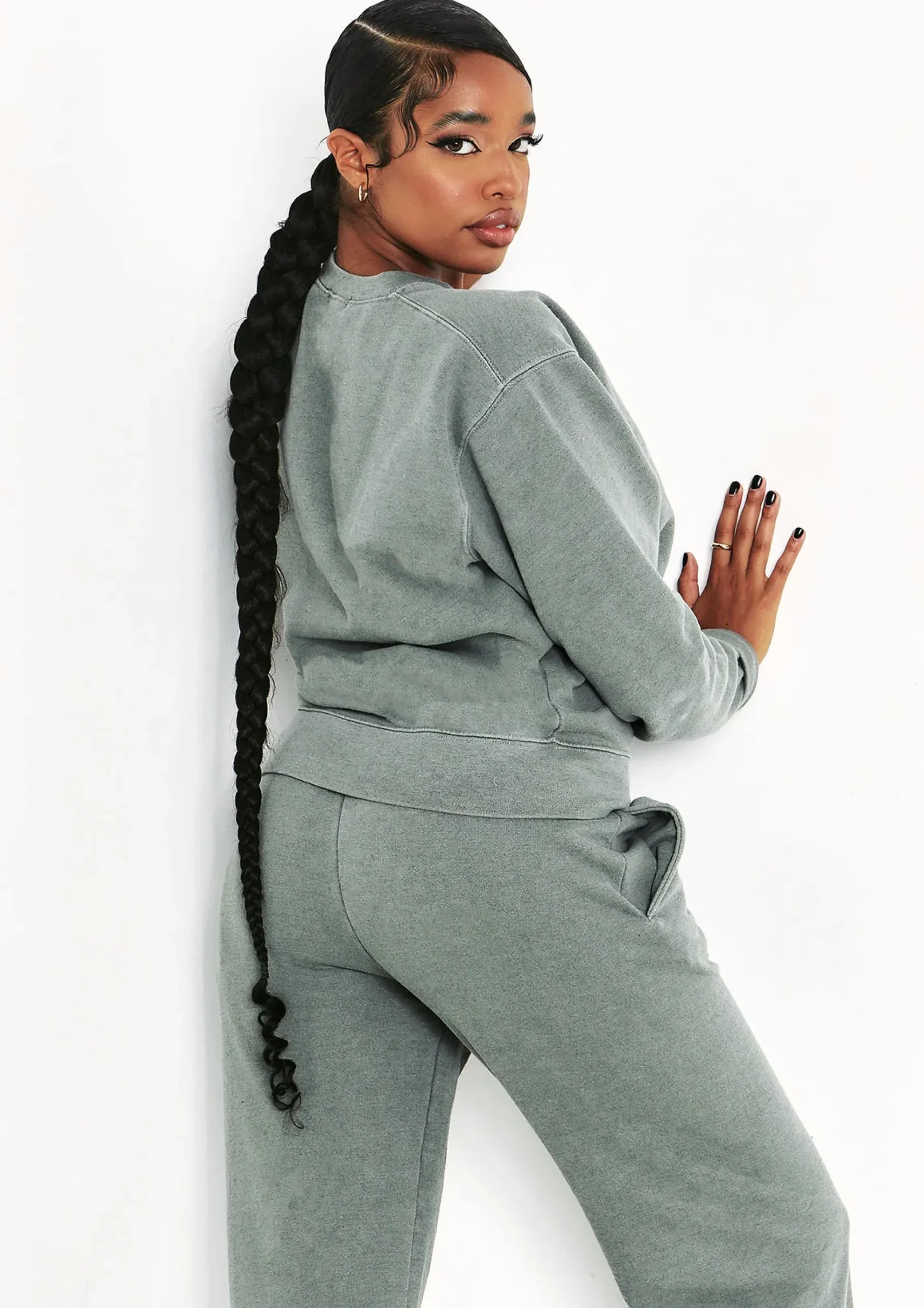 Ashley Sage Green Washed Oversized Sweatshirt^Missy Empire Hot