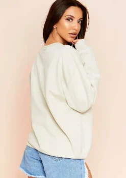 Flash Sale Austyn Sand Slogan Femme Icon Oversized Sweatshirt Women Loungewear