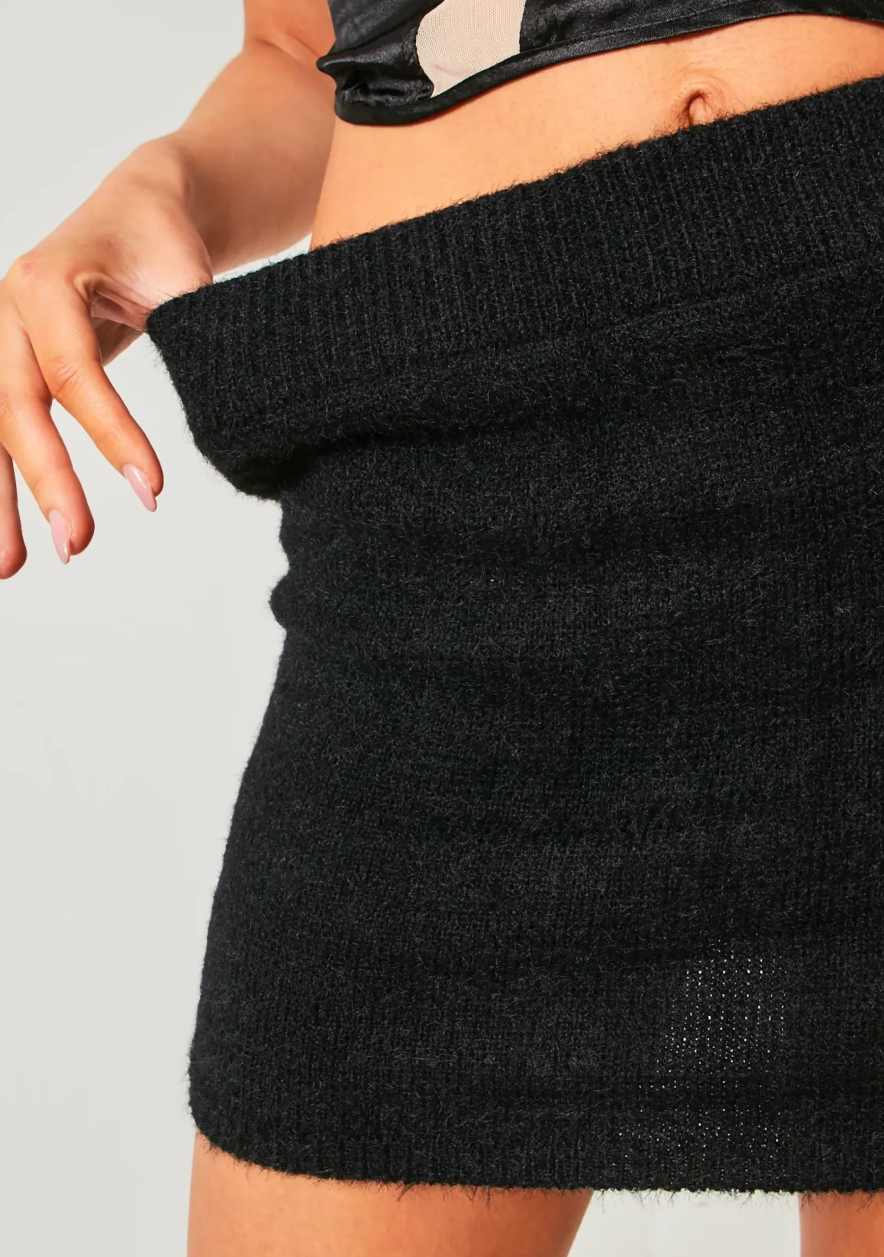 Aviana Black Fluffy Micro Mini Skirt^Missy Empire Store