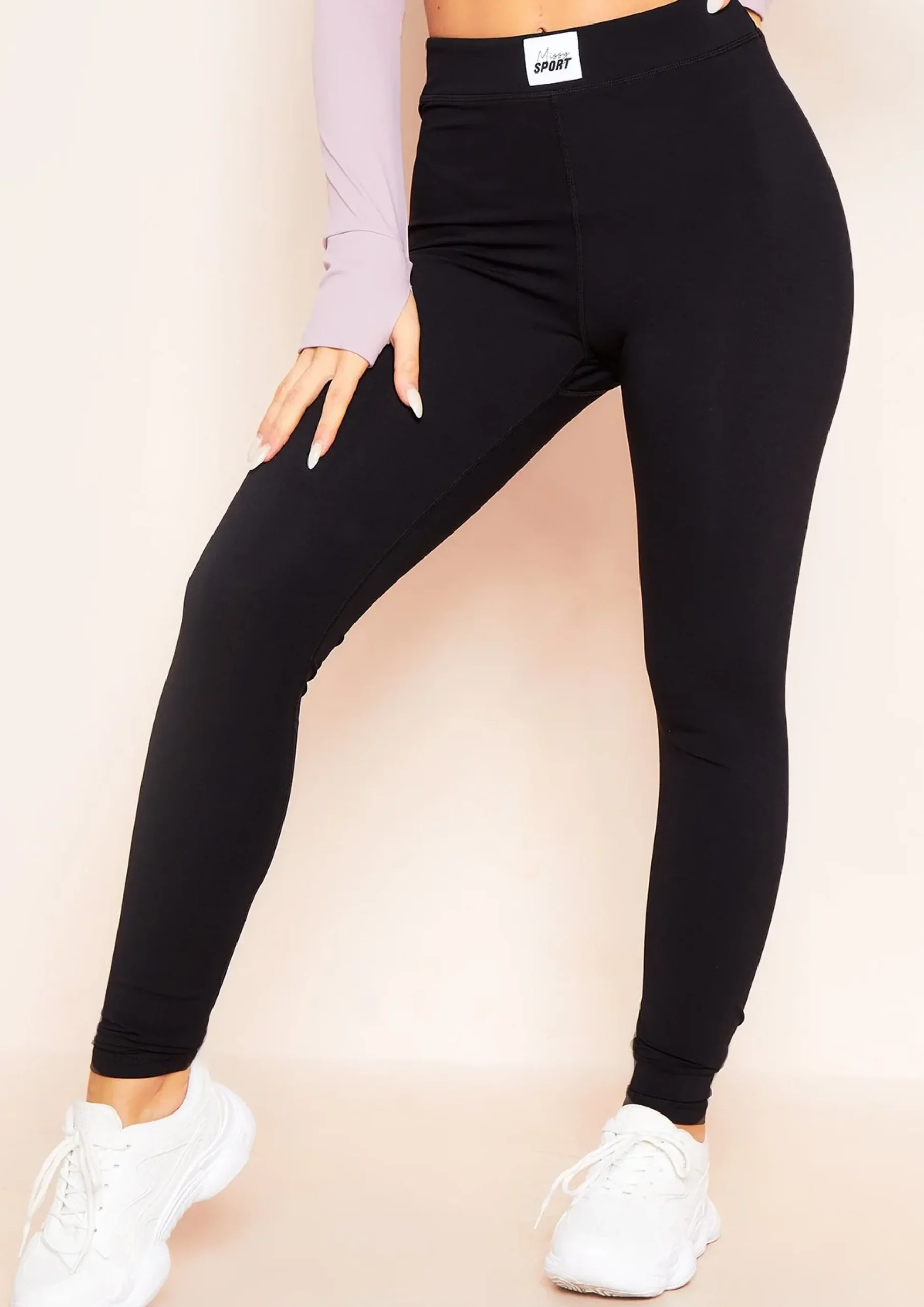 Online Bella Black Missy Sport Tab Logo Thick Gym Leggings Women Leggings