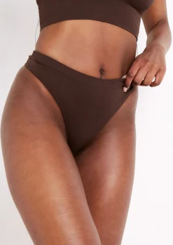 Online Bella Chocolate Seamless Ribbed Thong Women Seamless & Shapewear