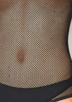 Beth Black Fishnet Mesh Spaghetti Strap Bodysuit^Missy Empire Hot