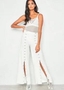 Beth White Fishnet Mesh Spaghetti Strap Bodysuit^Missy Empire Fashion