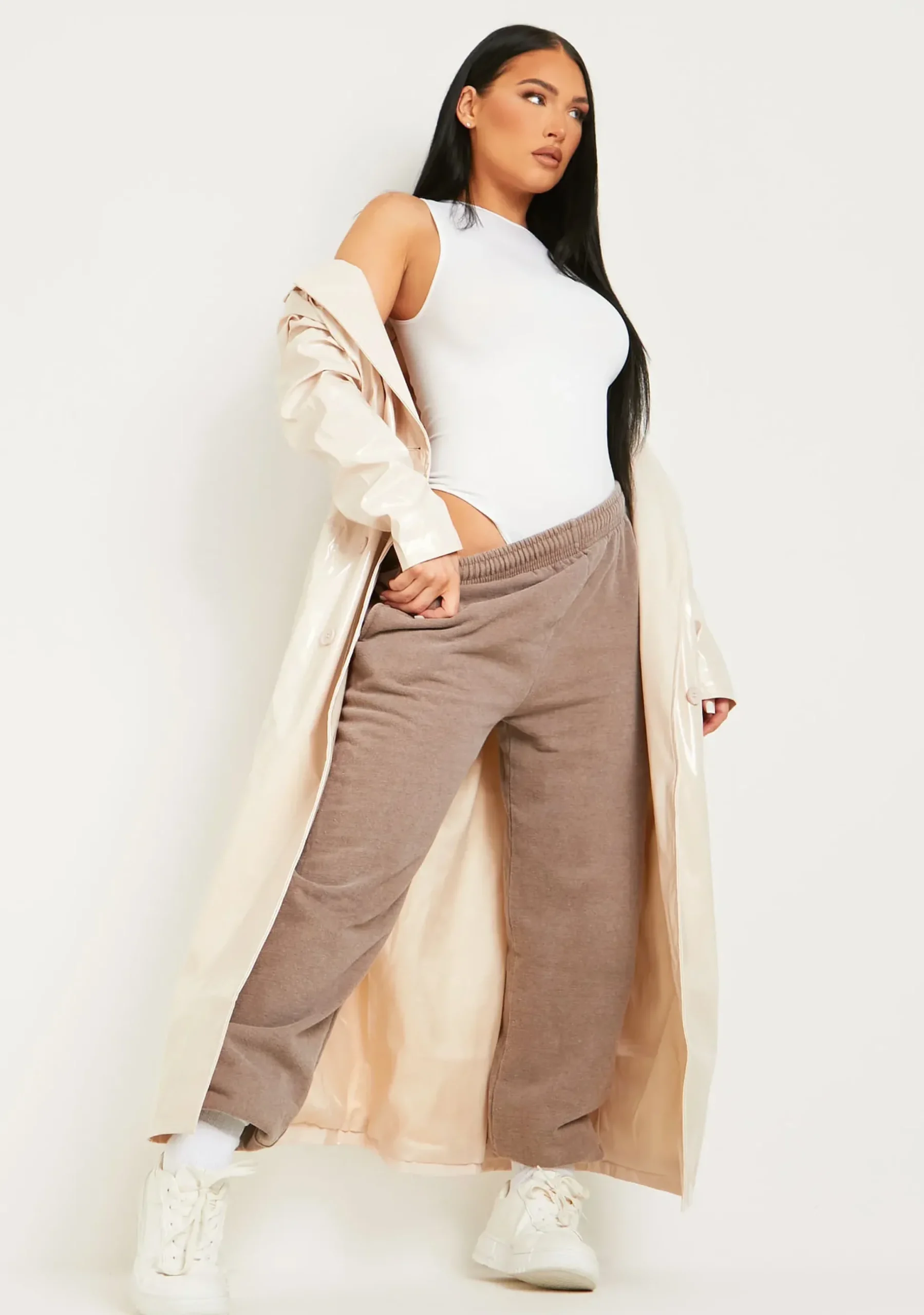 Best Blake Mocha Washed Casual Joggers Women Tracksuits