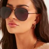 Shop Brielle Black Aviator Sunglasses Women Sunglasses