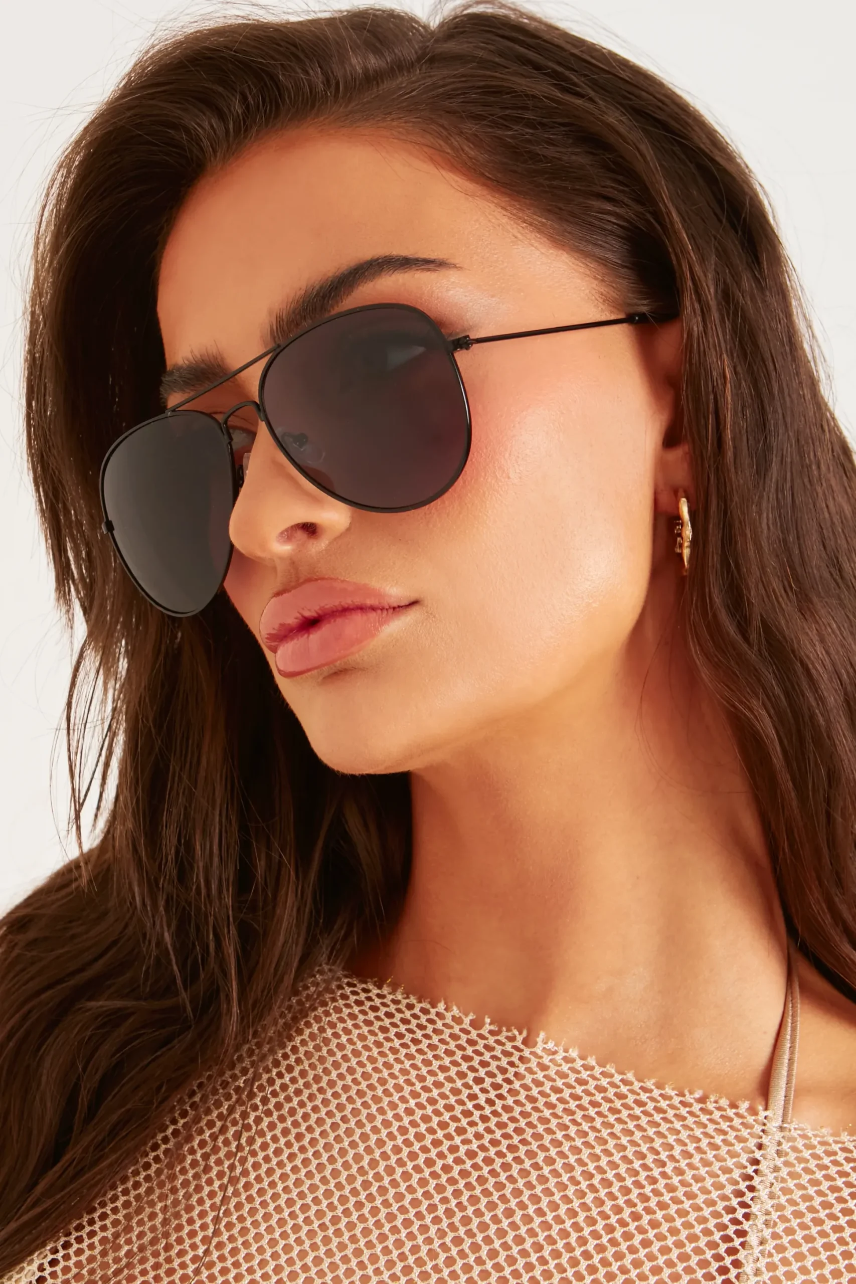 Shop Brielle Black Aviator Sunglasses Women Sunglasses