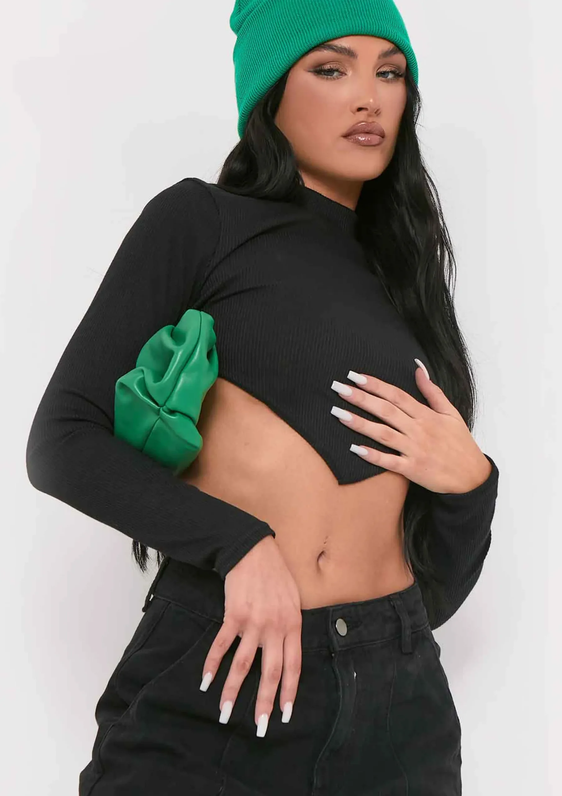 Best Sale Cali Green Rib Basic Beanie Hat Women Hats