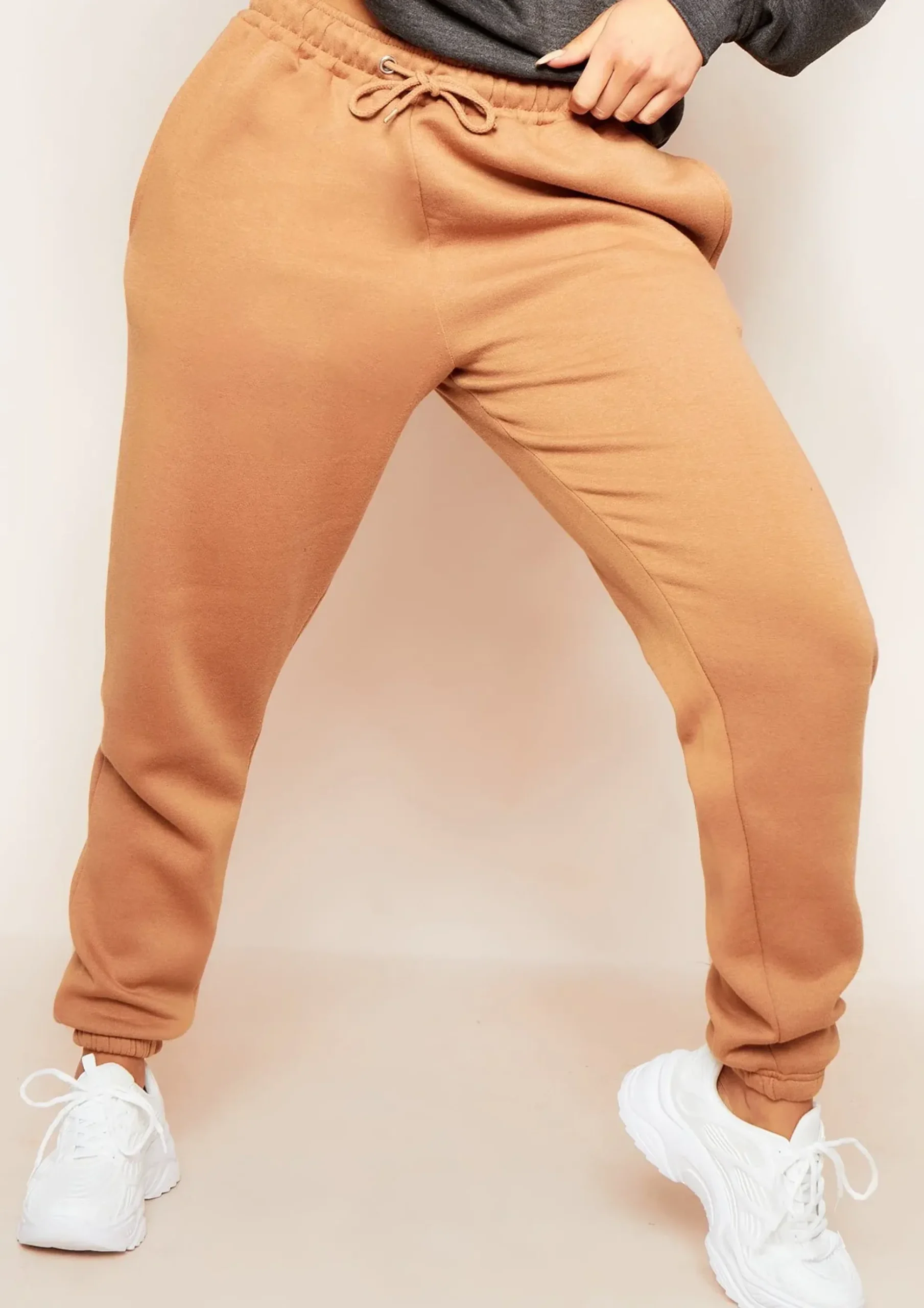 Store Calis Camel Drawstring Basic Joggers Women Loungewear
