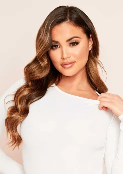 Camila White Ribbed Long Sleeve Bodysuit^Missy Empire Best