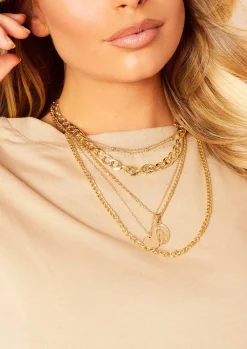 Store Cara Gold Multi Layered Chain Necklace Women Necklaces