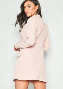 Store Carly Pink Tuxedo Mini Dress Women Dresses