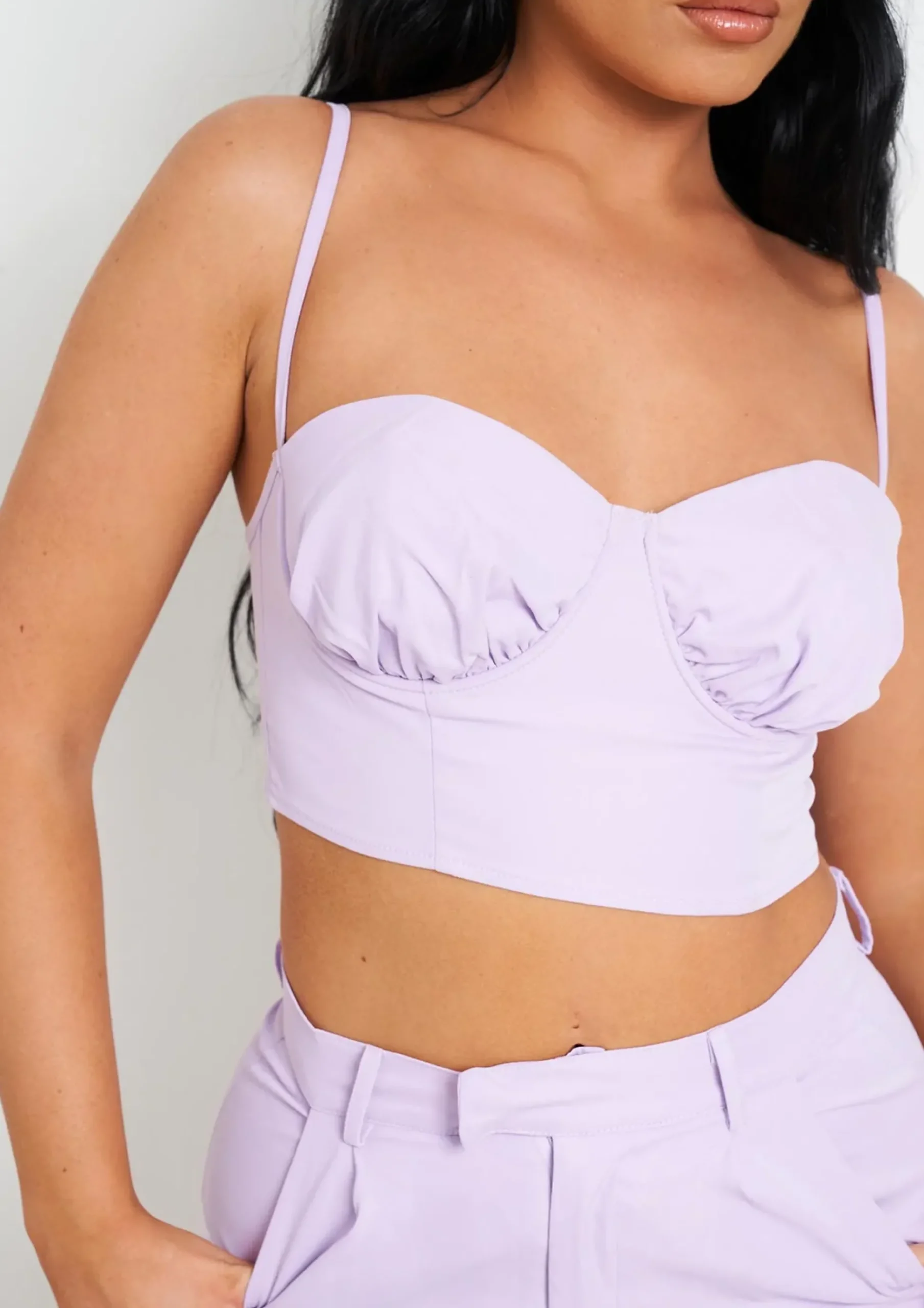 Carmen Lilac Tailored Bralet^Missy Empire Fashion