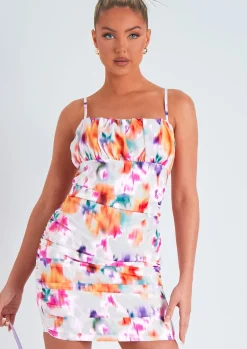 Hot Carrie Abstract Print Mini Dress Women Dresses