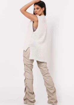 Cassey Beige Knitted Vest Top^Missy Empire Cheap