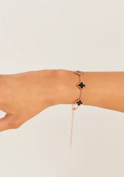 Flash Sale Cassia Black Flower Detail Bracelet Women Bracelets