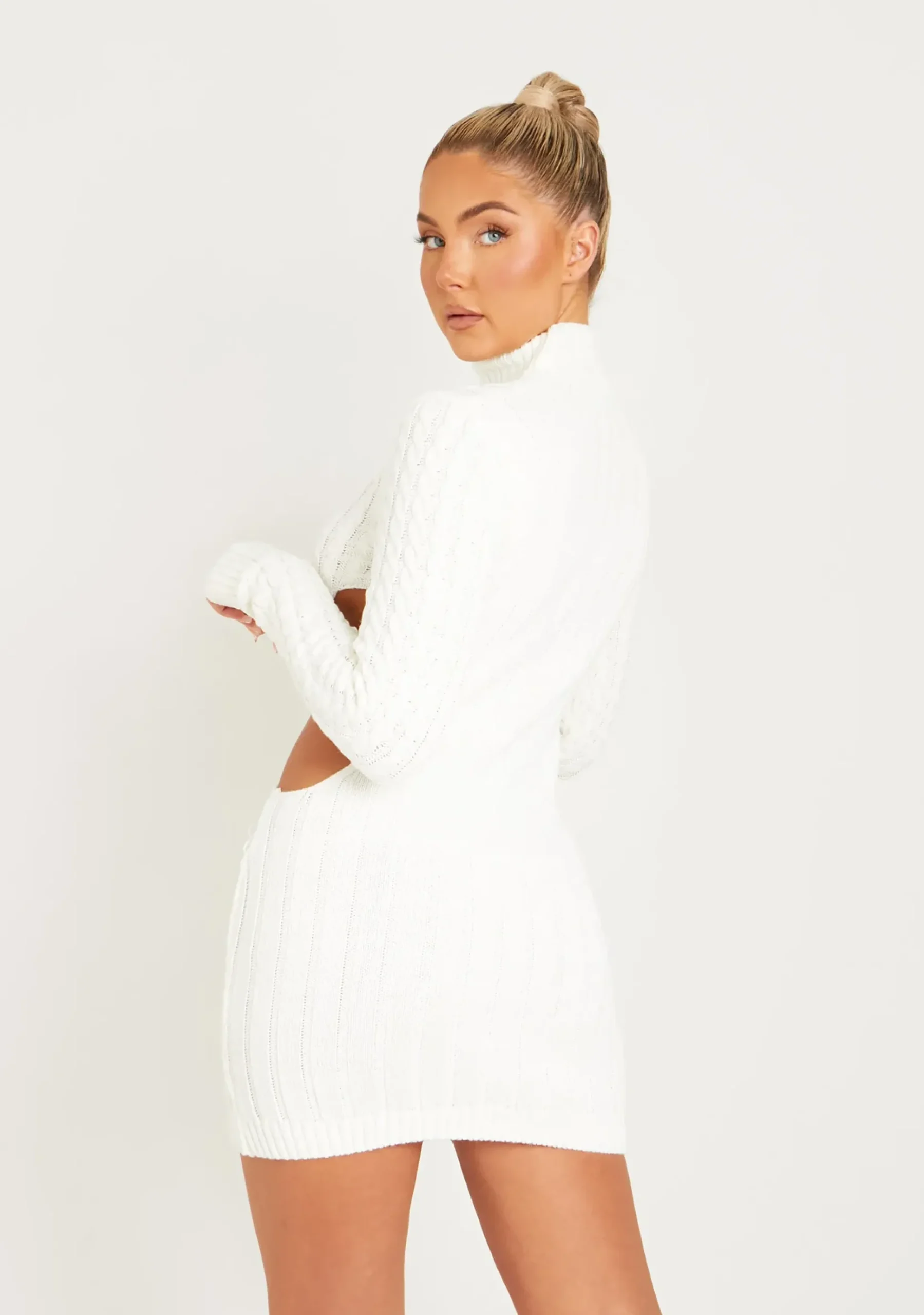 Outlet Cecilia Cream Cut Out Knitted Dress Women Dresses