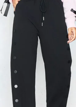 Best Chantelle Black Button Detail Trousers Women Trousers