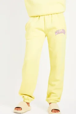Best Charlie Lemon Yellow Wellness Slogan Jogger Co-Ord Women Tracksuits