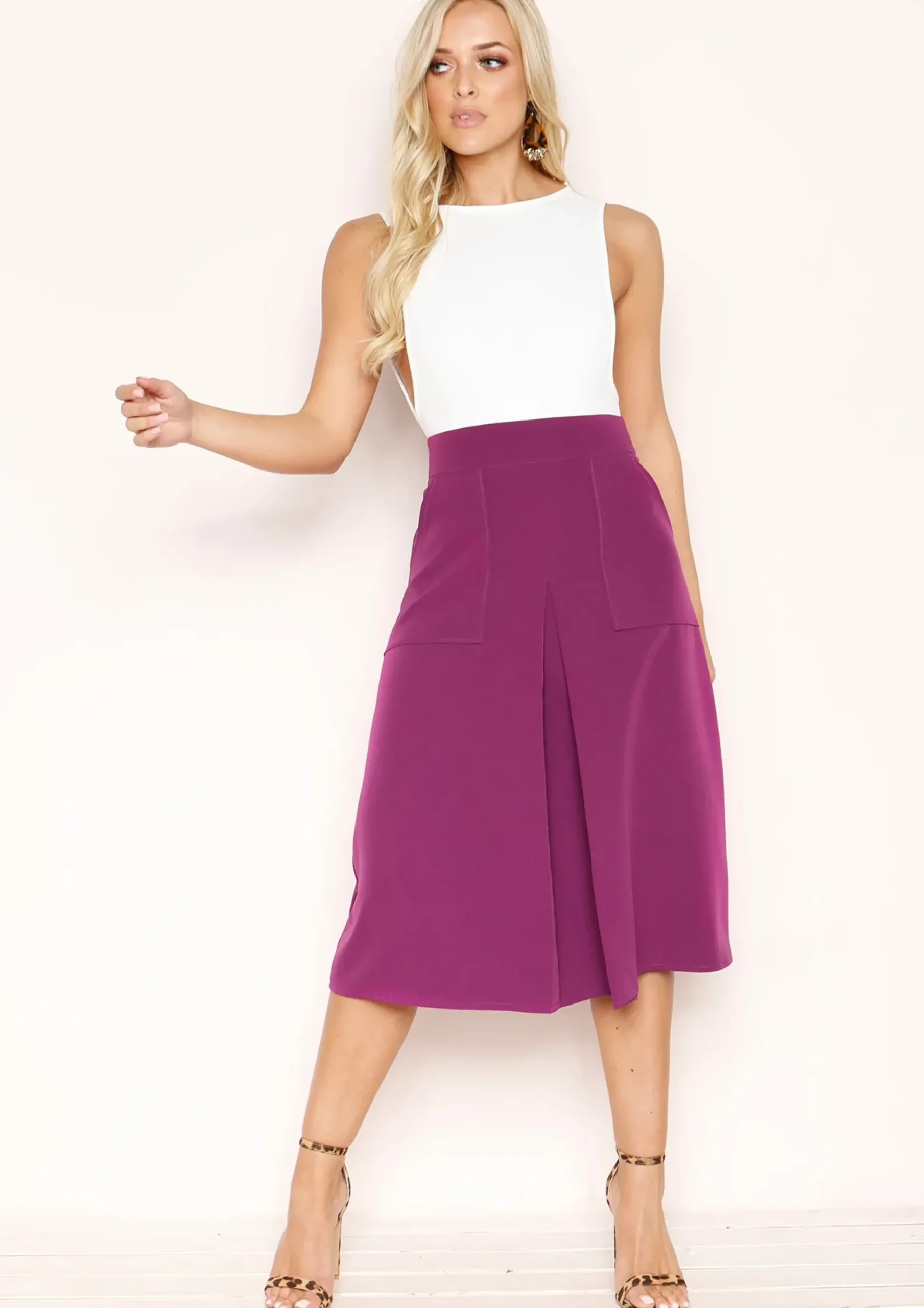 Claire Purple Midi Skirt^Missy Empire Online