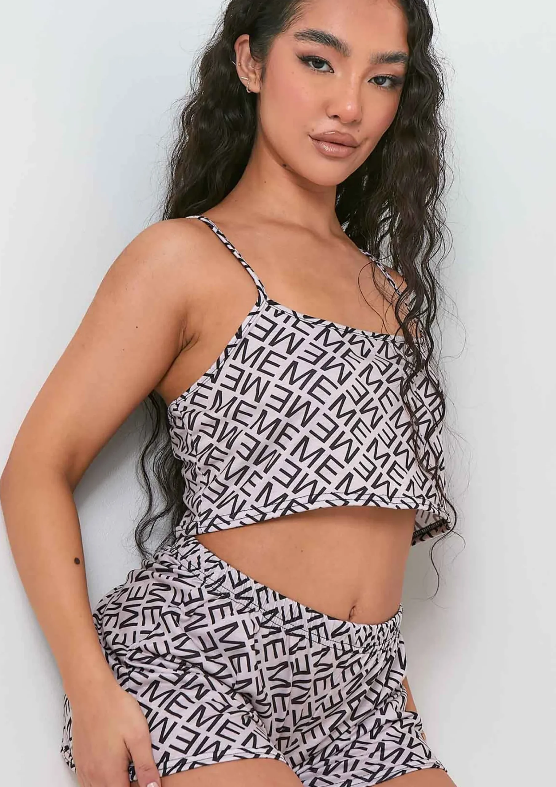 Cheap Clara Beige Print Pyjama Set Women Nightwear