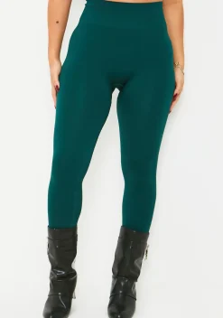 New Cyndi Green Seamless Ribbed High Waisted Leggings Women Seamless & Shapewear