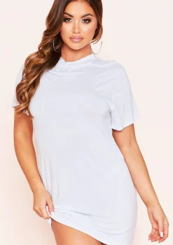 Clearance Daleyza White Basic Jersey T-Shirt Dress Women Dresses
