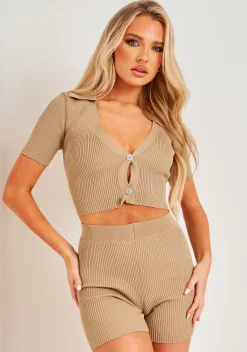 Daniella Stone Knitted Cropped Cardigan^Missy Empire Flash Sale
