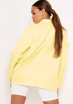 Elise Lemon Yellow Tailored Oversized Blazer^Missy Empire Discount