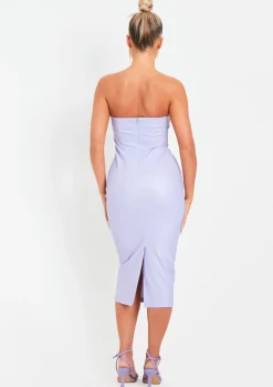 Best Sale Elle Lilac Pu Bandeau Midi Dress Women Dresses